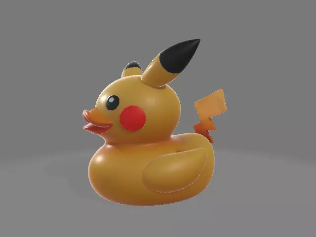 Rubber Duck in Pikachu Costume 3D print model_1