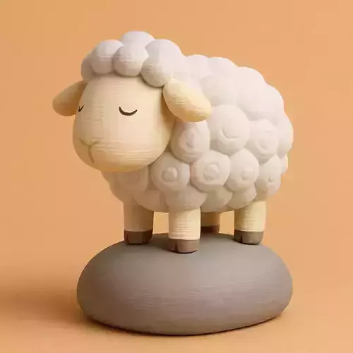 Sheep on Rock 3D print model