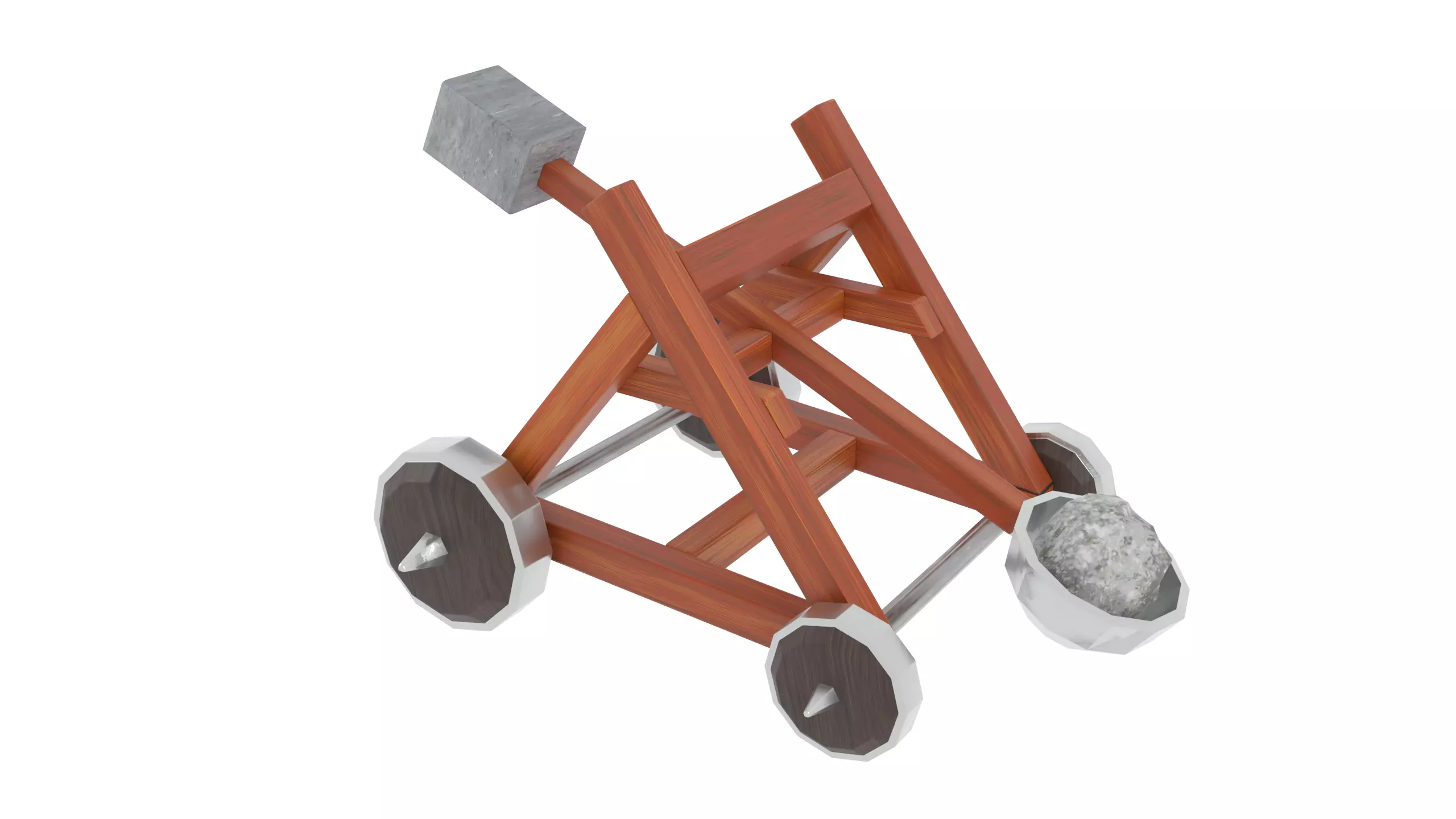 Catapult Low-poly 3D model_3