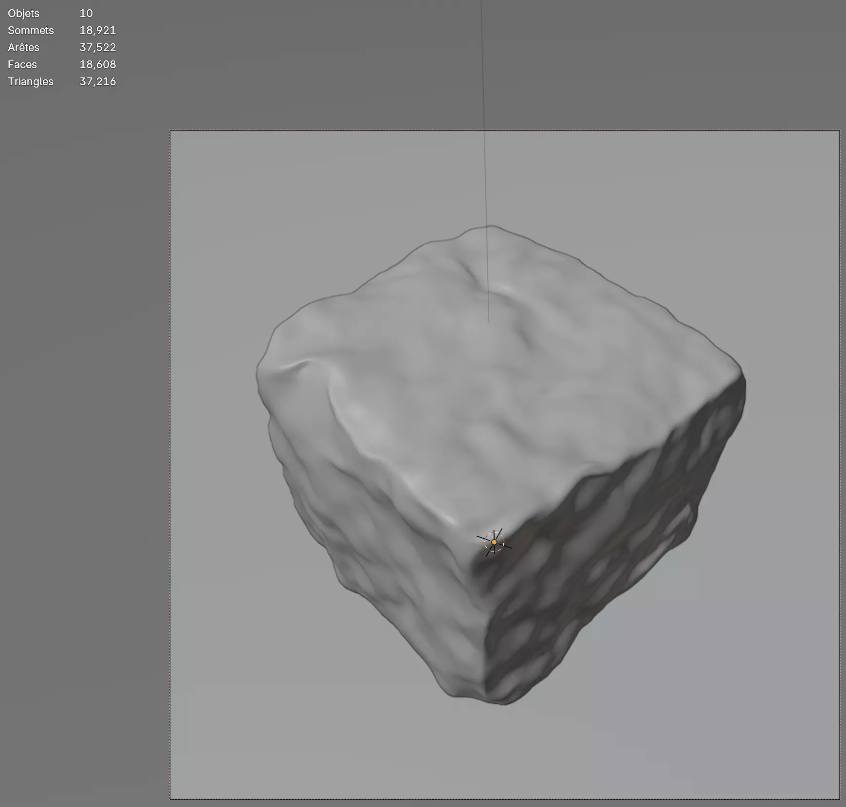 Cobblestone road rock - Granit Authentic Low-poly 3D model_3