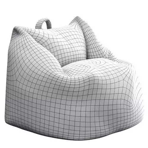 Bean Bag Low-poly 3D model 2