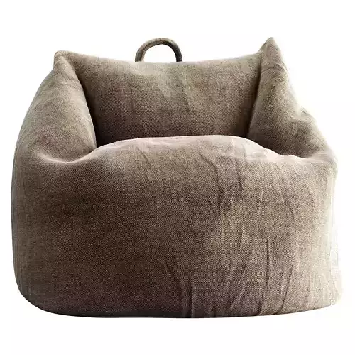 Bean Bag Low-poly 3D model 4