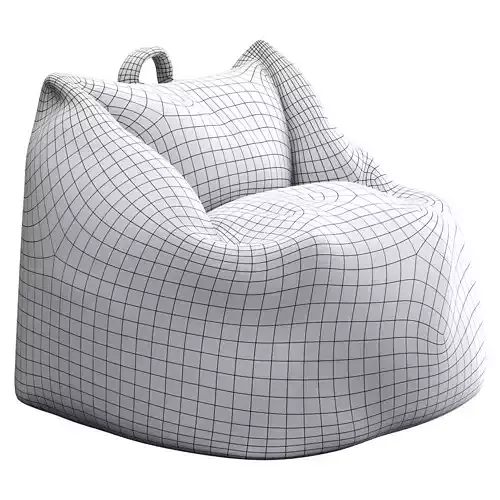 Bean Bag Low-poly 3D model 6