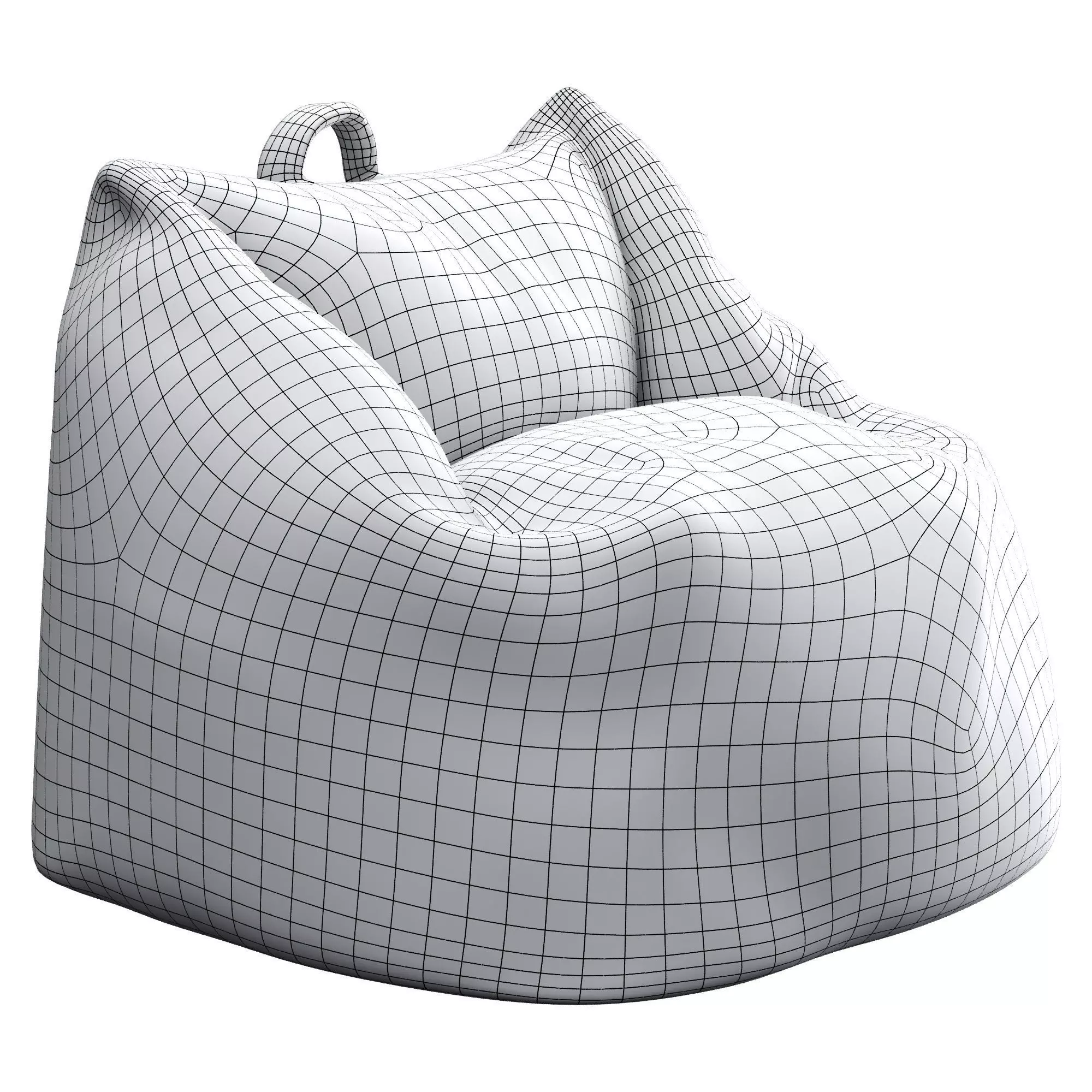 Bean Bag Low-poly 3D model_10