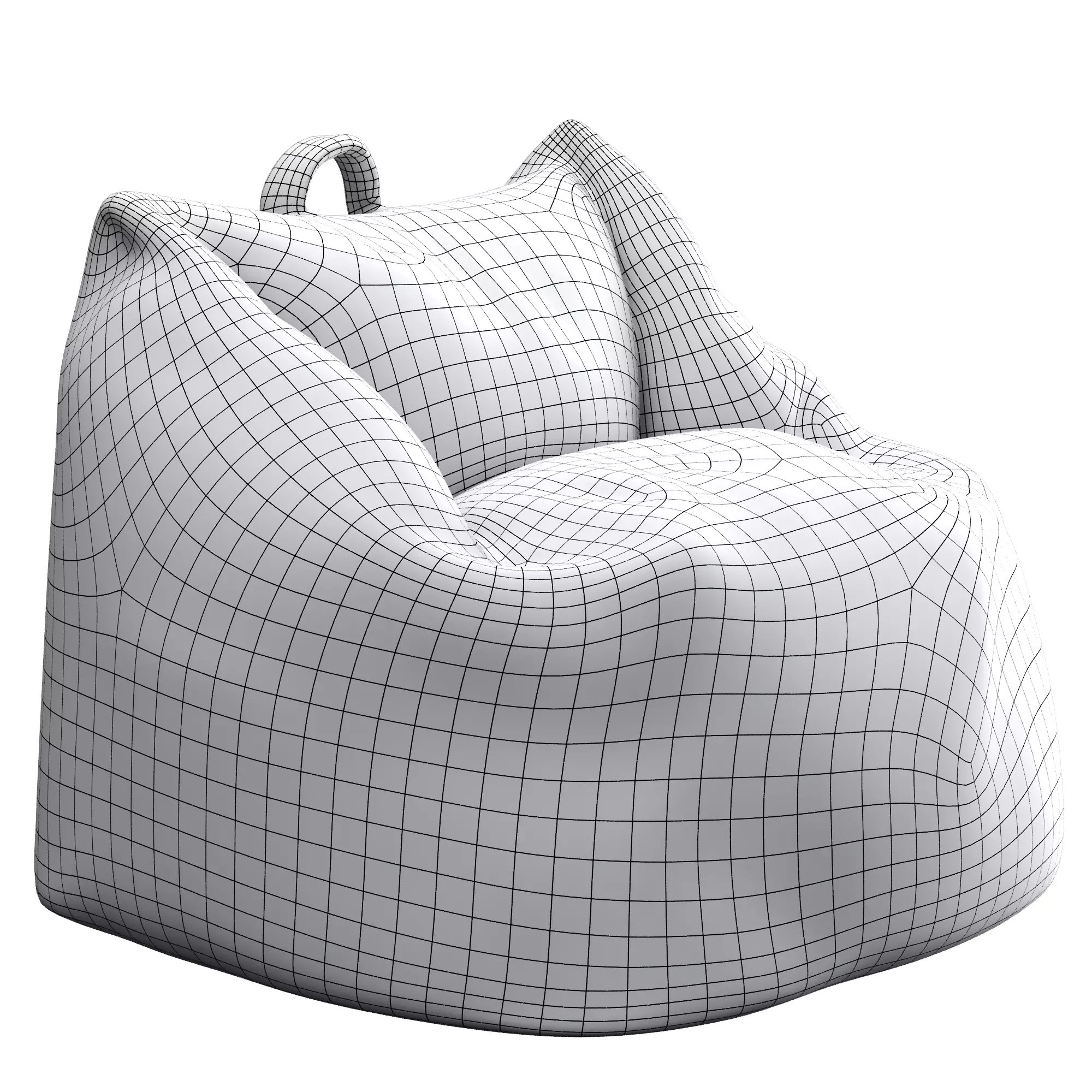 Bean Bag Low-poly 3D model_11