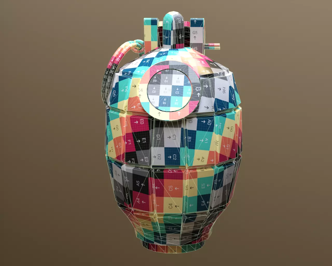 British Mills Grenade Low-poly 3D model_4