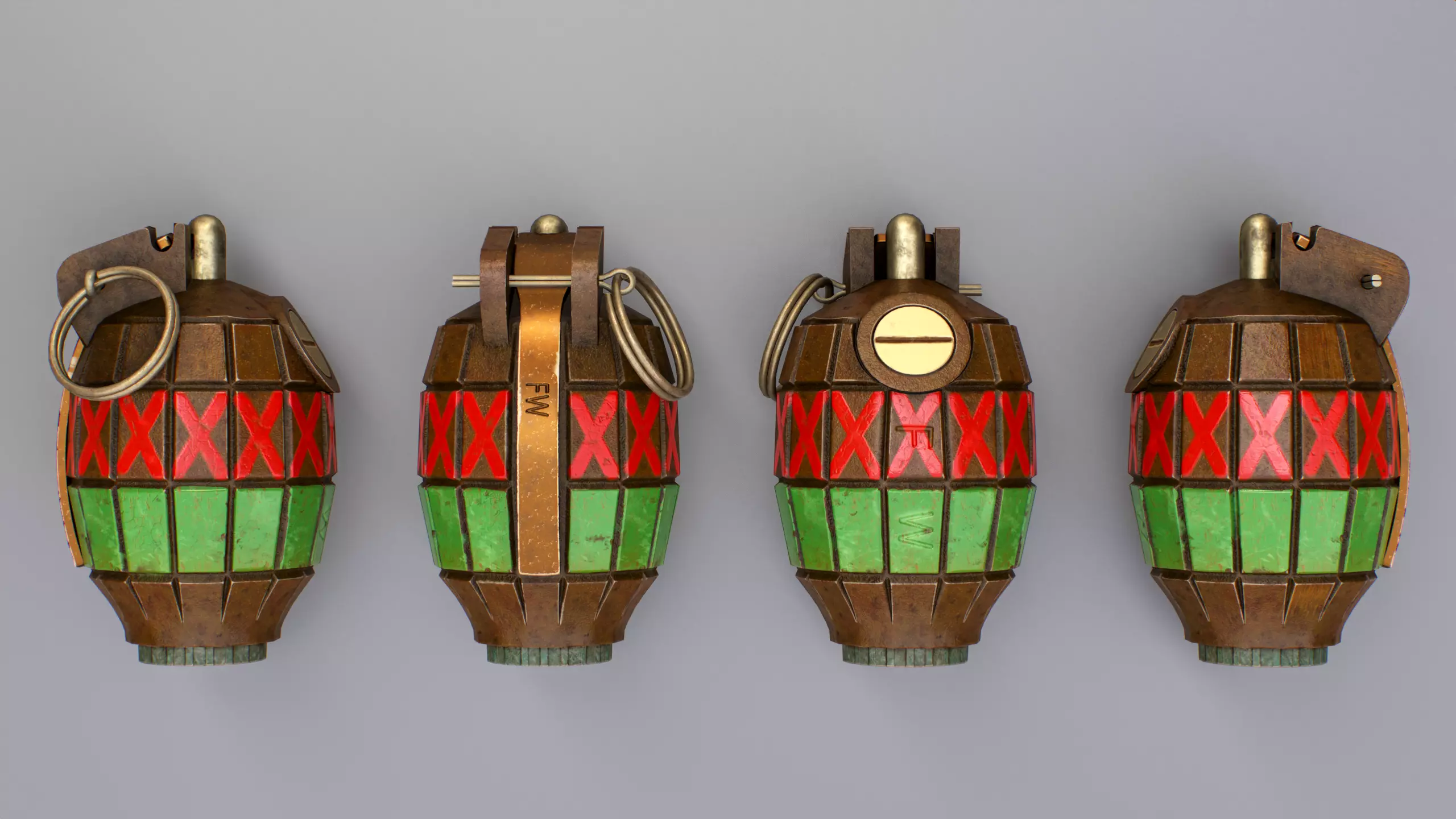 British Mills Grenade Low-poly 3D model_2