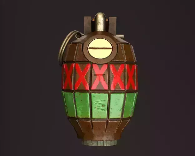 British Mills Grenade Low-poly 3D model