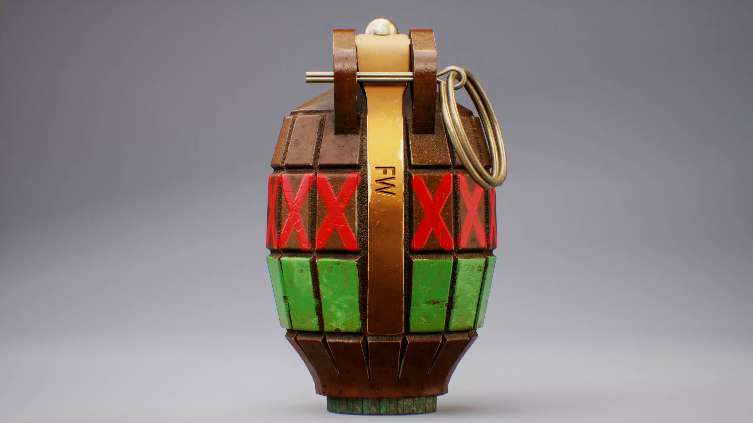 British Mills Grenade Low-poly 3D model_3
