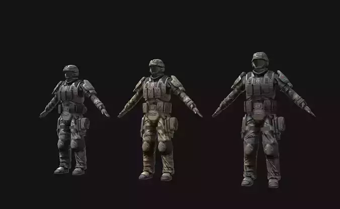 Tactical Marine Infantry Sci-Fi 3D model