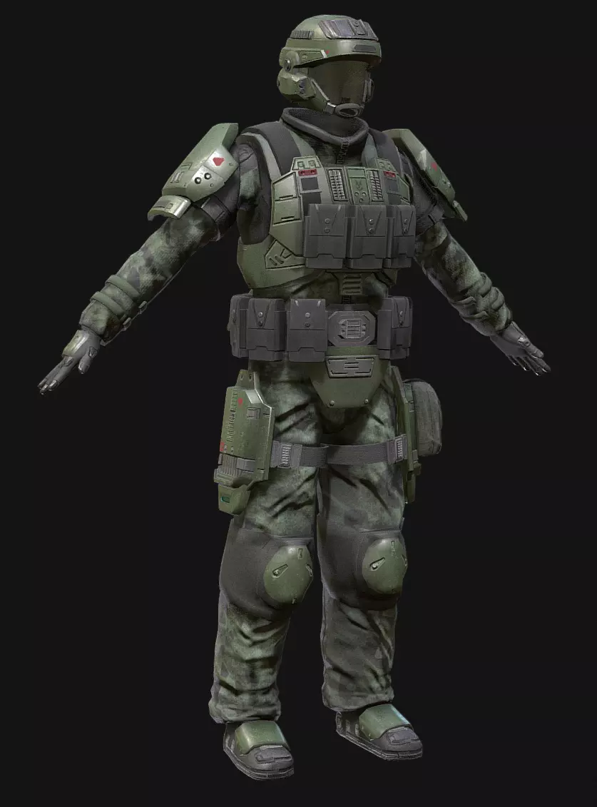 Tactical Marine Infantry Sci-Fi 3D model_4