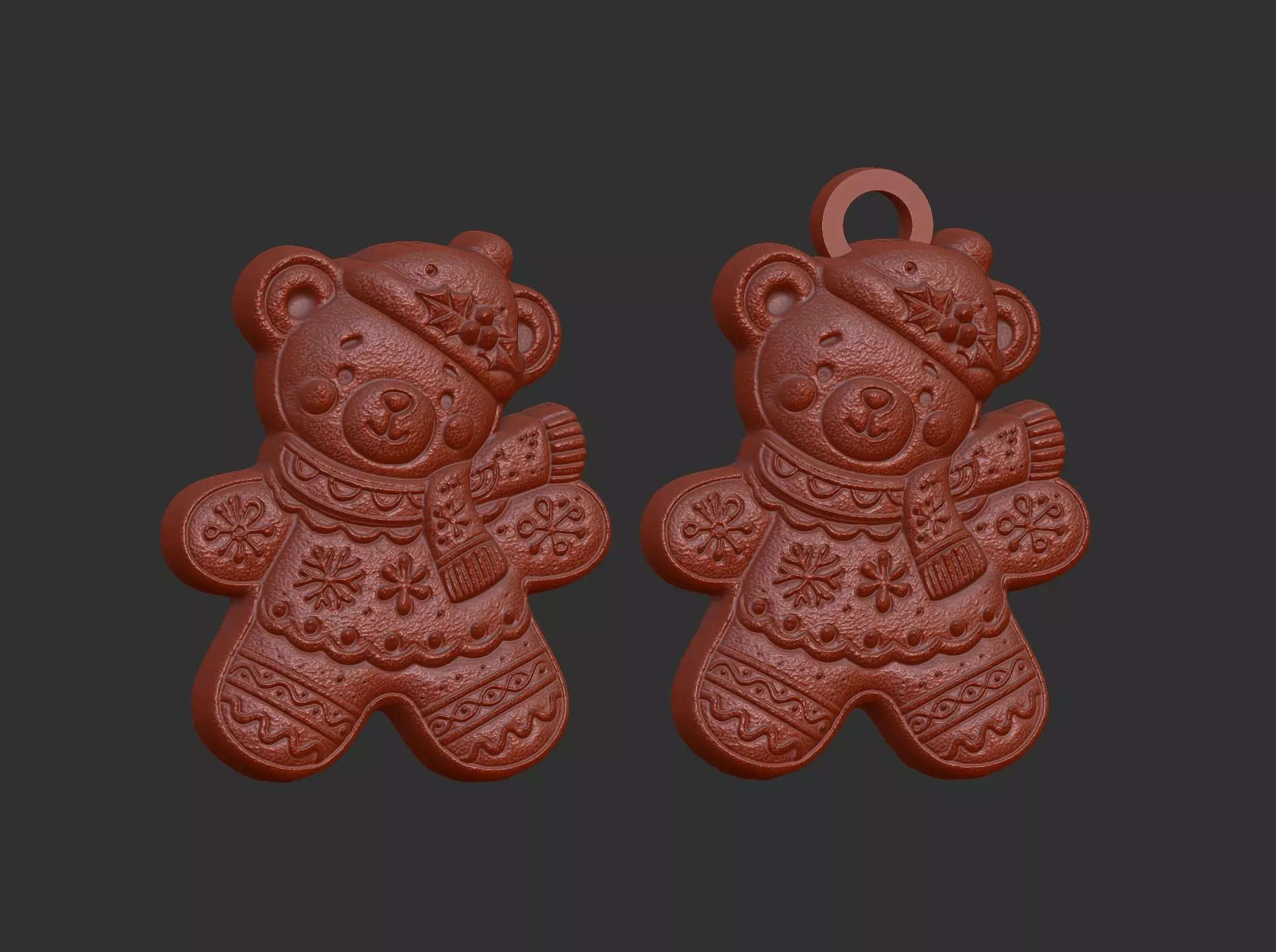 christmas teddy cookie style model 3D print model_15