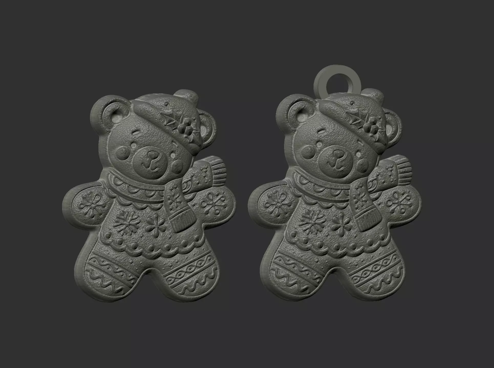 christmas teddy cookie style model 3D print model_13