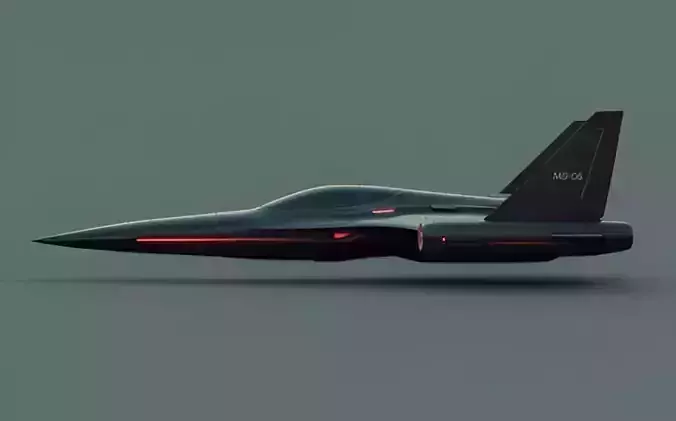 Futuristic Stealth Fighter Jet Low-poly 3D model