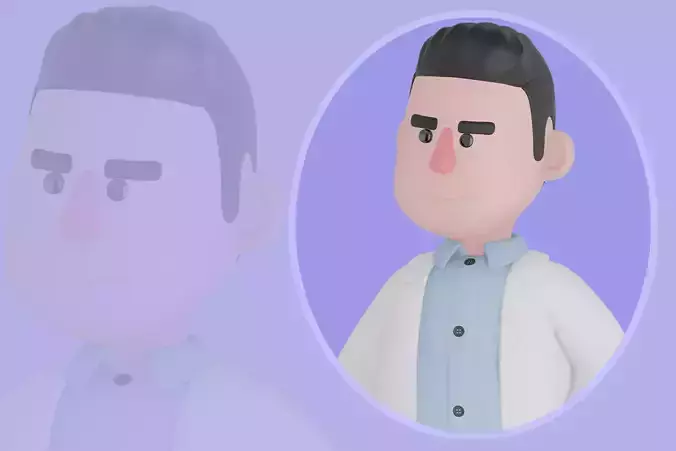 Stylized 3D Male Doctor Character - Explaining Poses