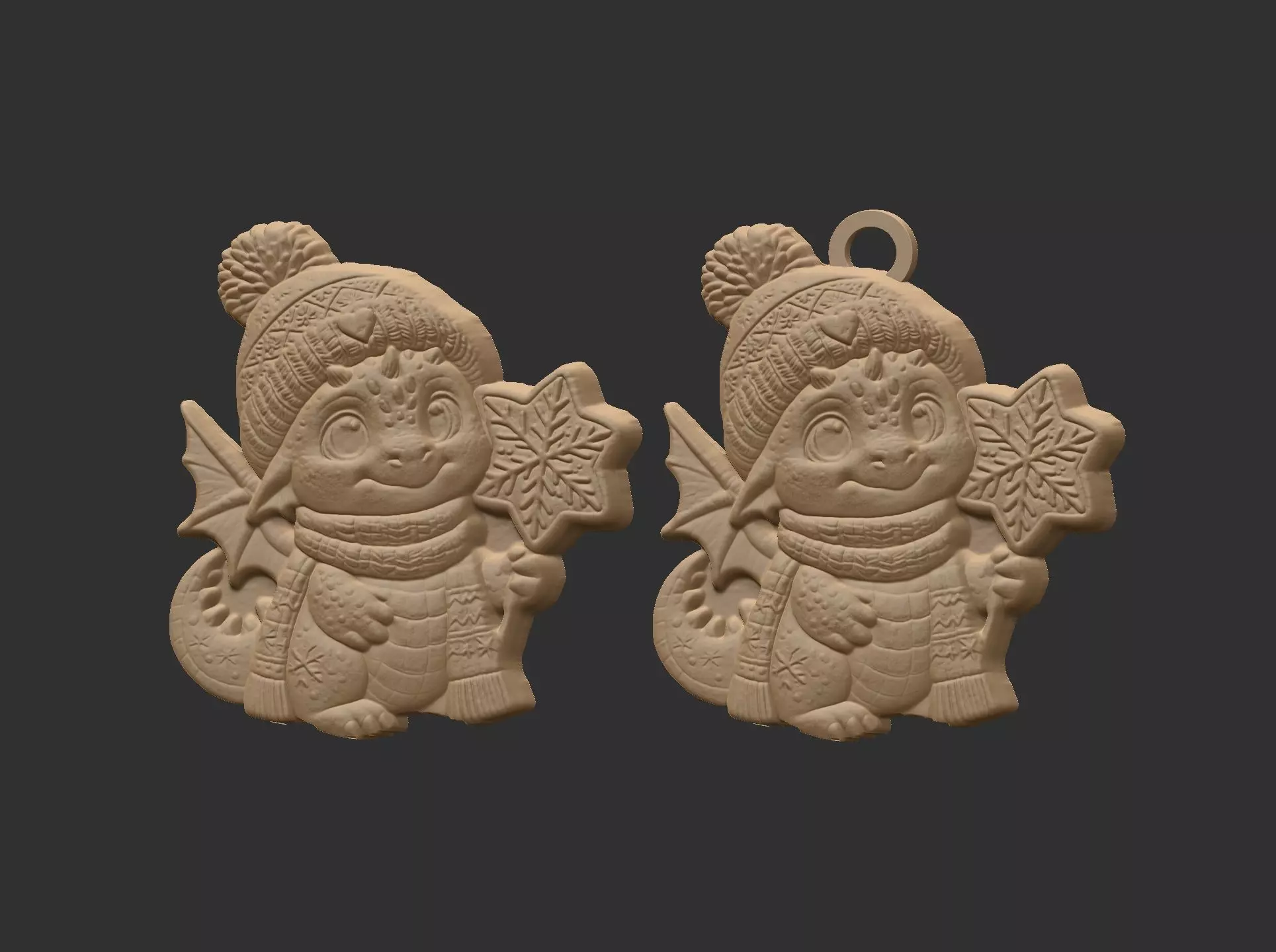dragon christmas cookie decor  3D print model_4