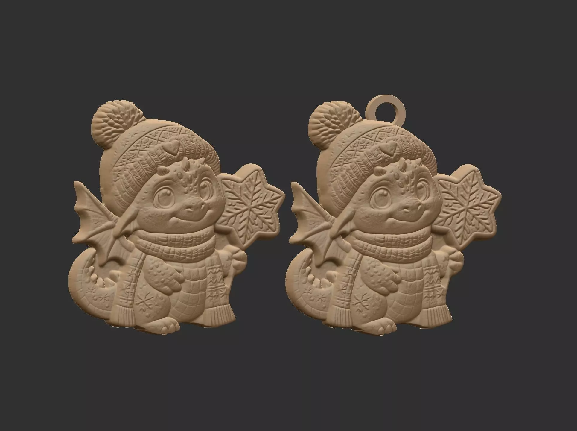 dragon christmas cookie decor  3D print model_10