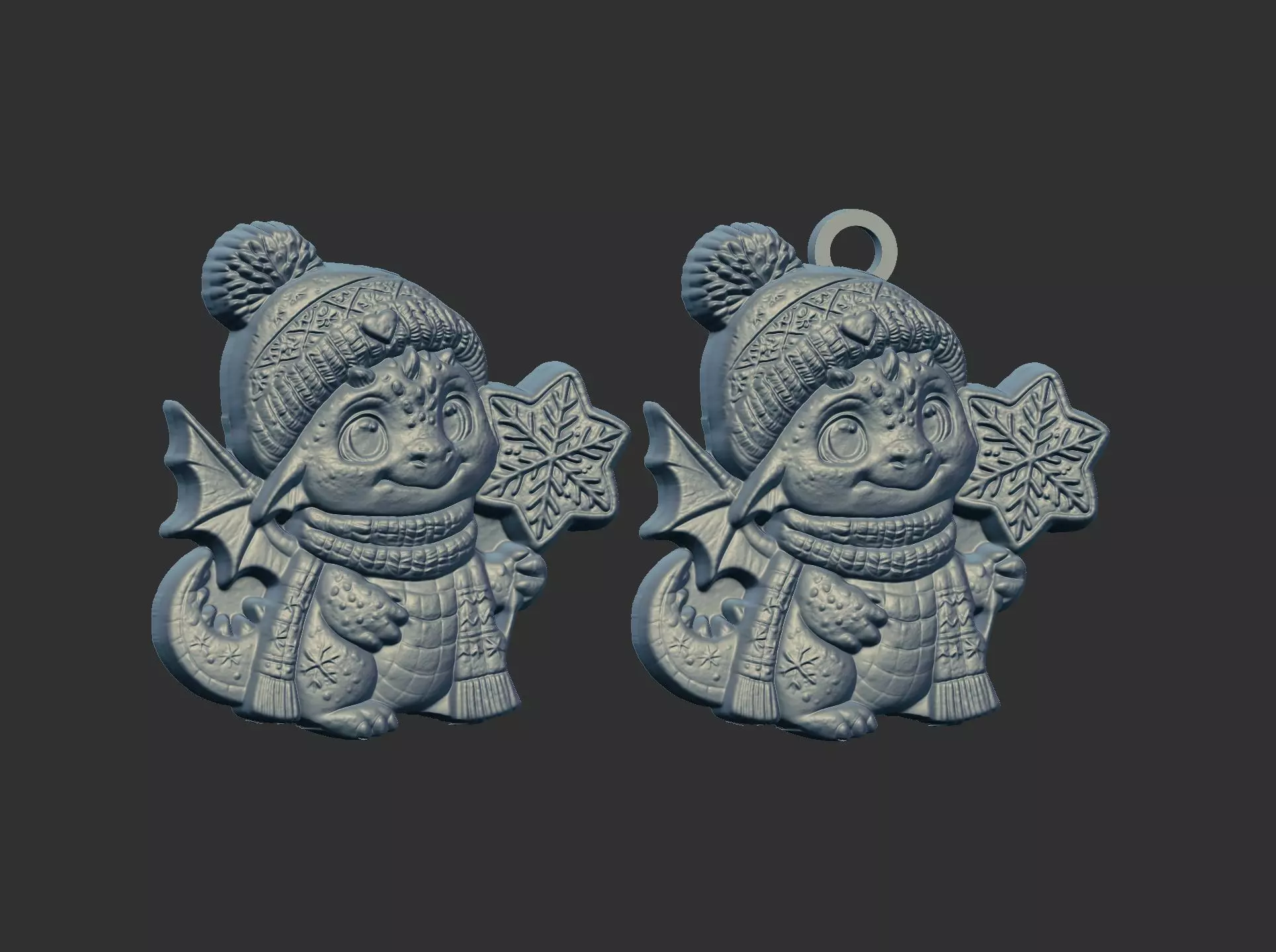 dragon christmas cookie decor  3D print model_14