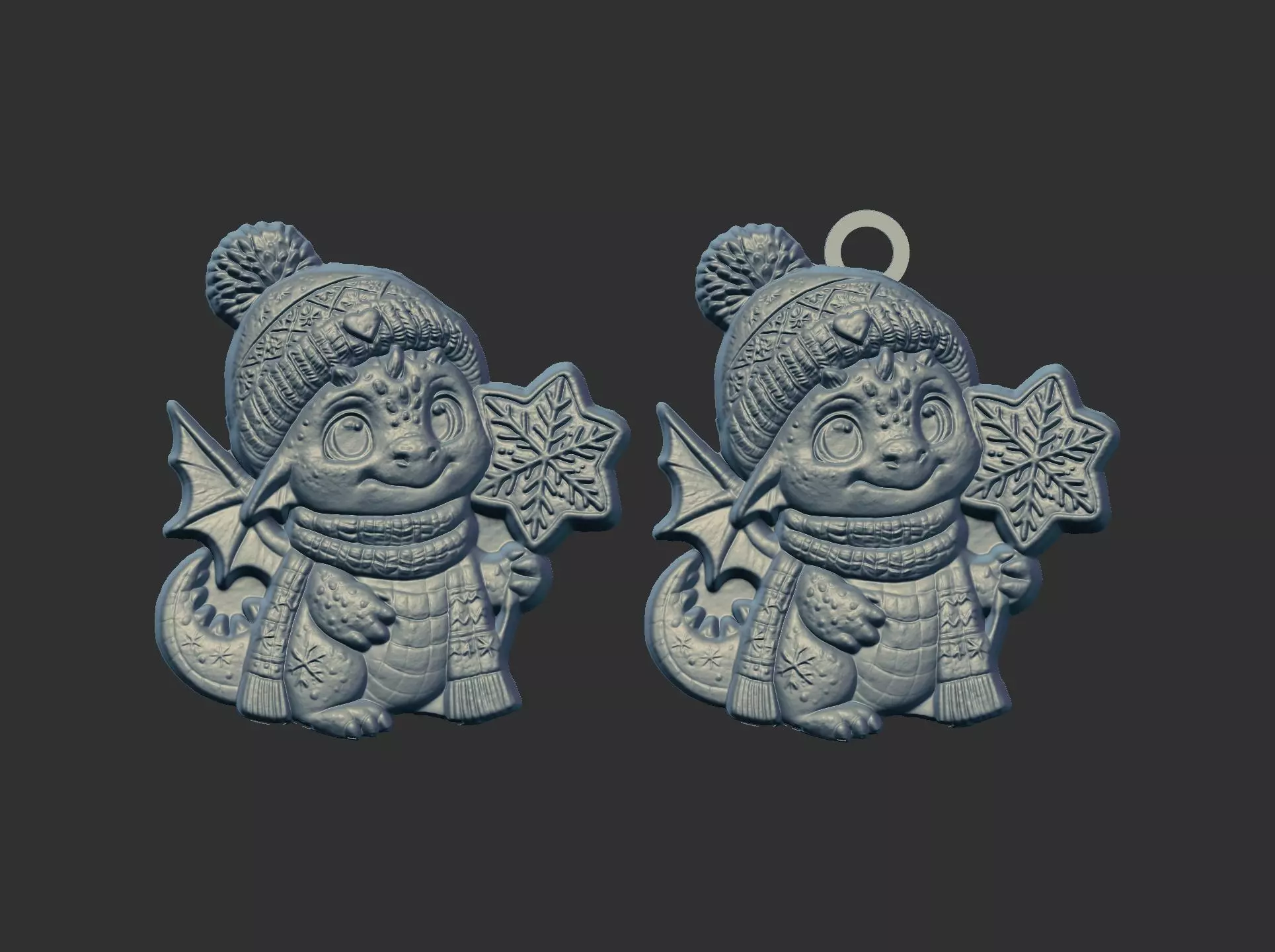 dragon christmas cookie decor  3D print model_8