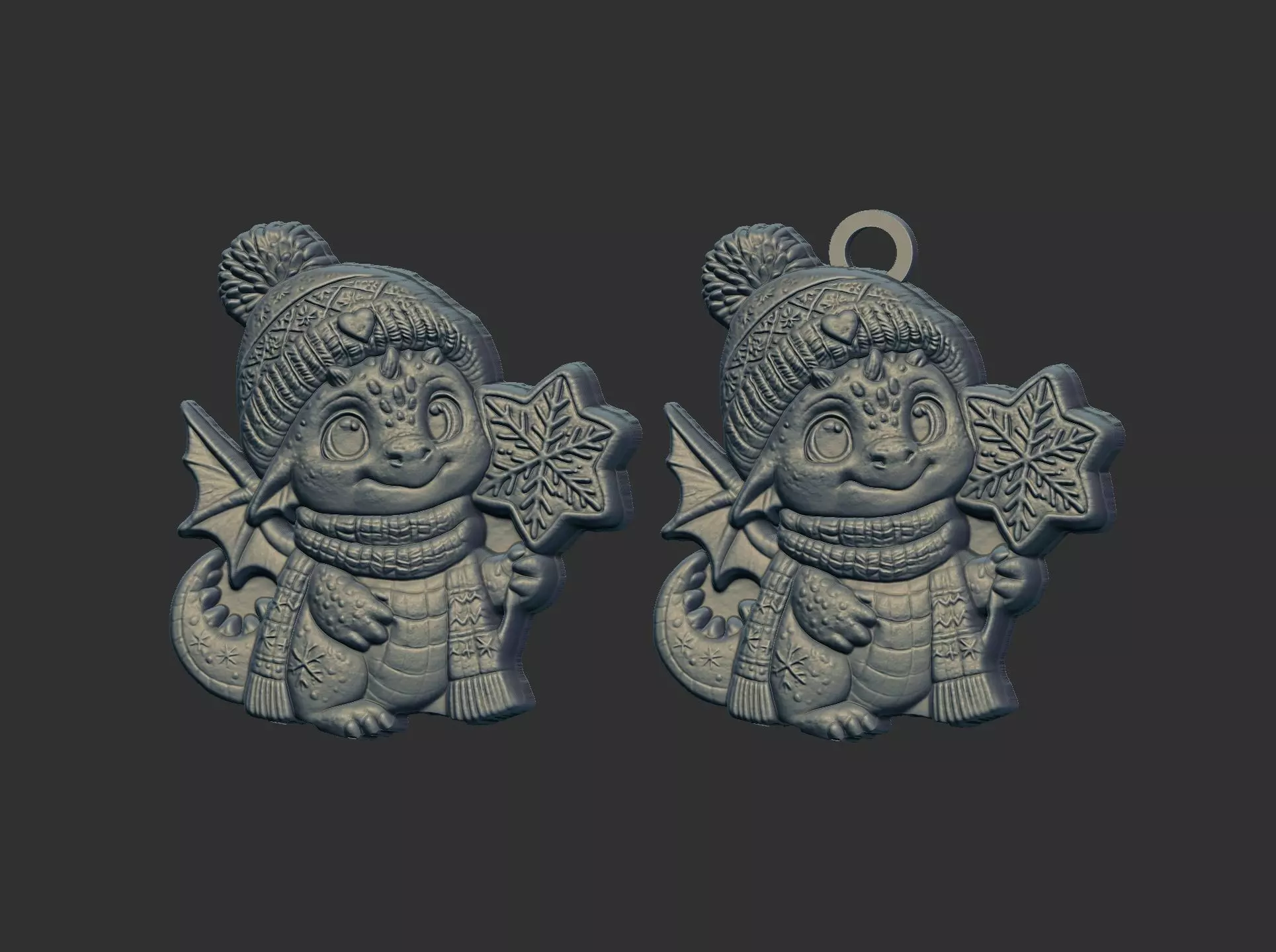 dragon christmas cookie decor  3D print model_1