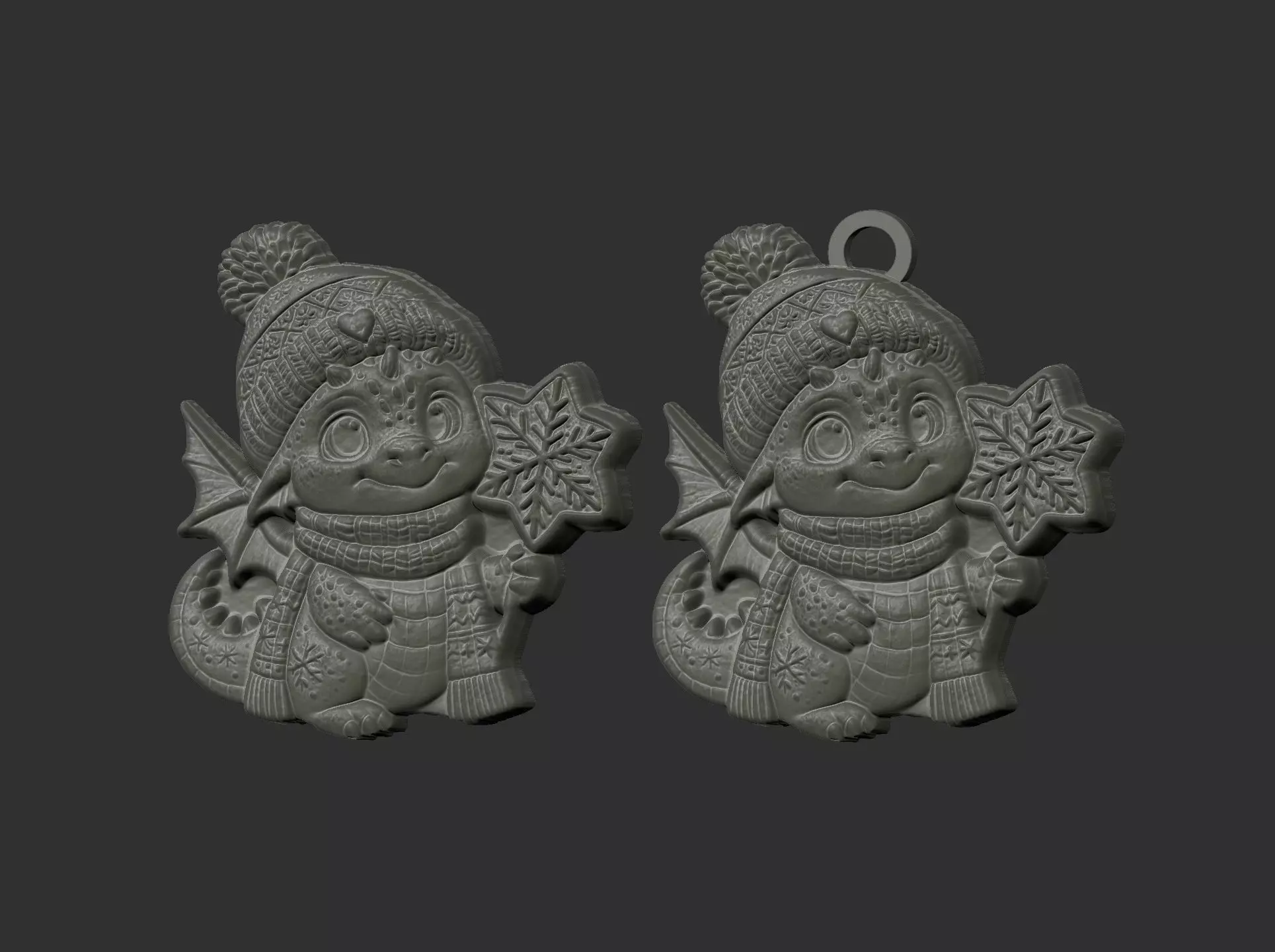 dragon christmas cookie decor  3D print model_3