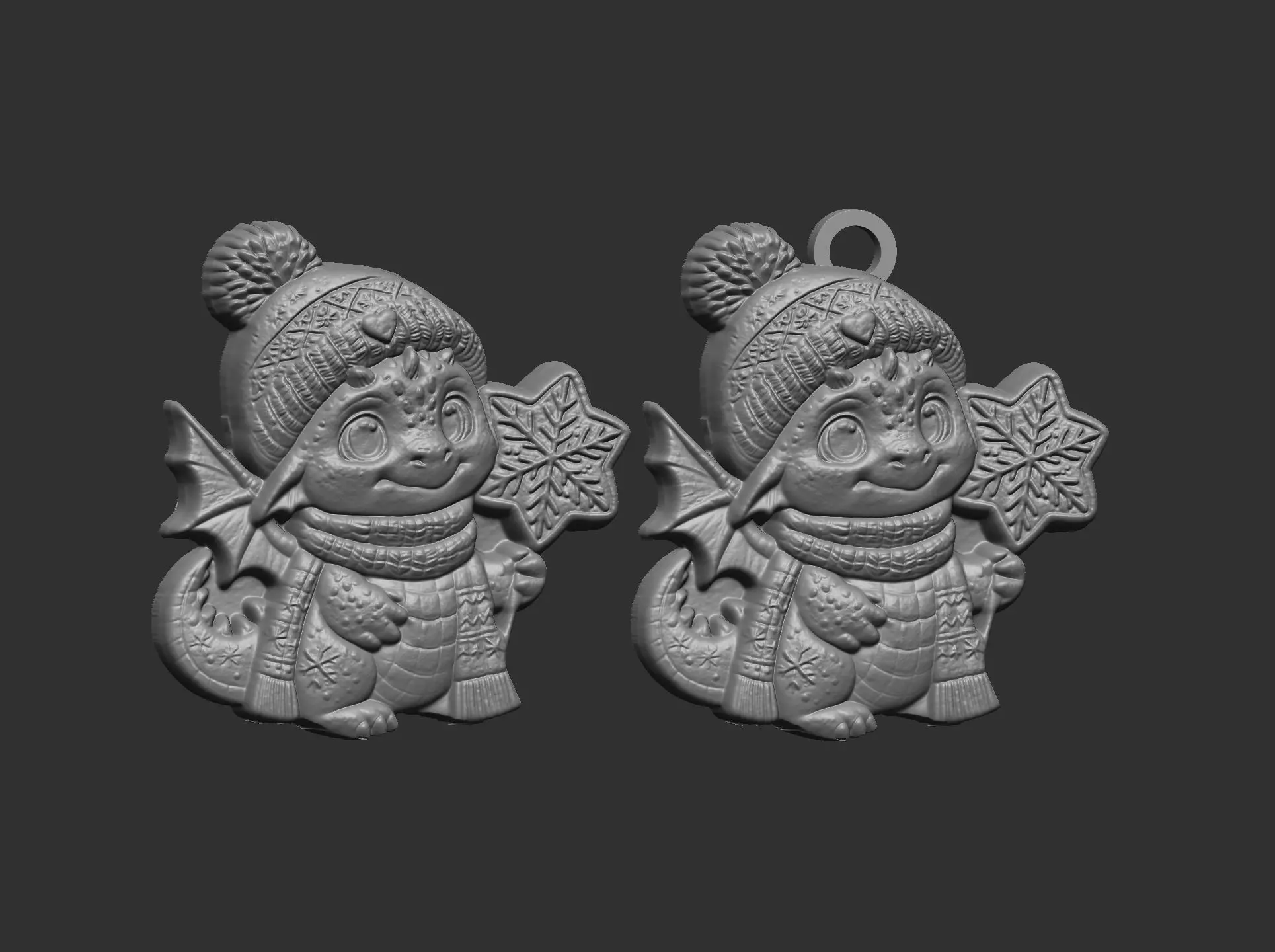 dragon christmas cookie decor  3D print model_12