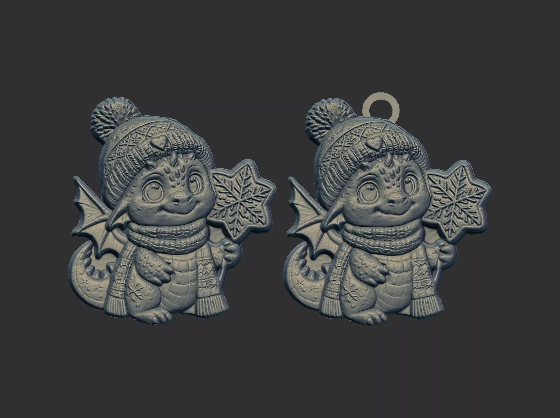 dragon christmas cookie decor  3D print model_0