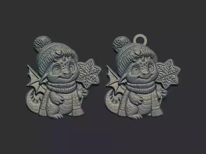 dragon christmas cookie decor  3D print model