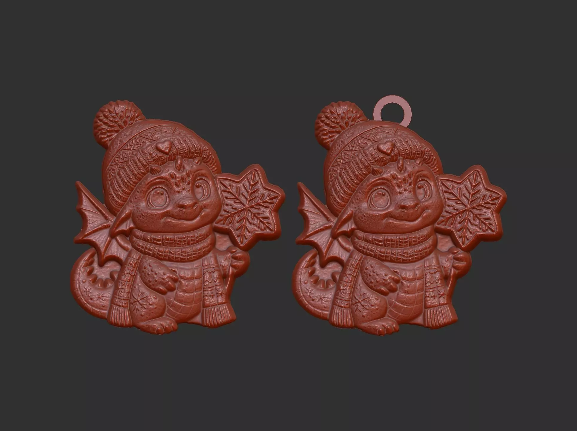 dragon christmas cookie decor  3D print model_9