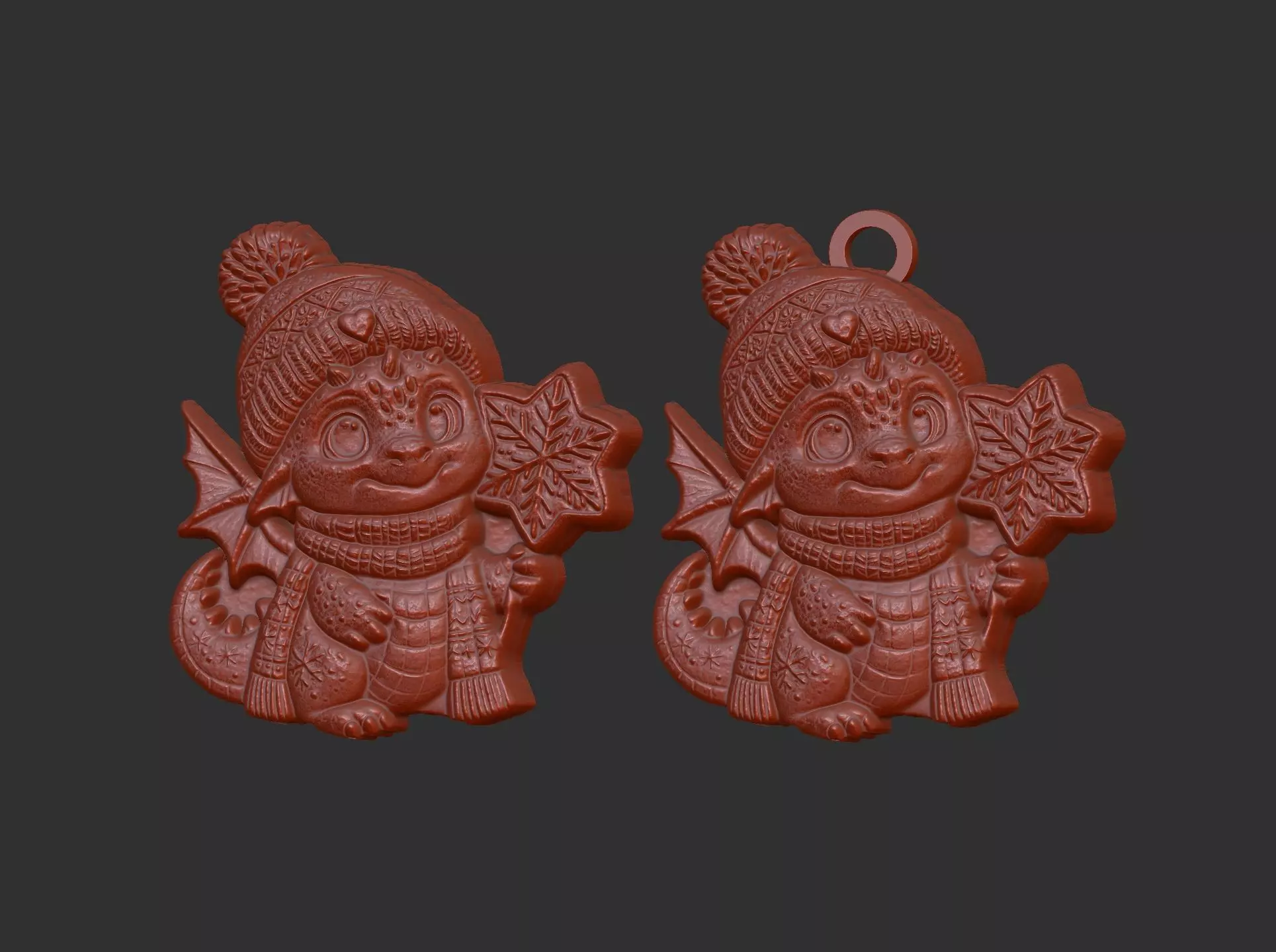 dragon christmas cookie decor  3D print model_16