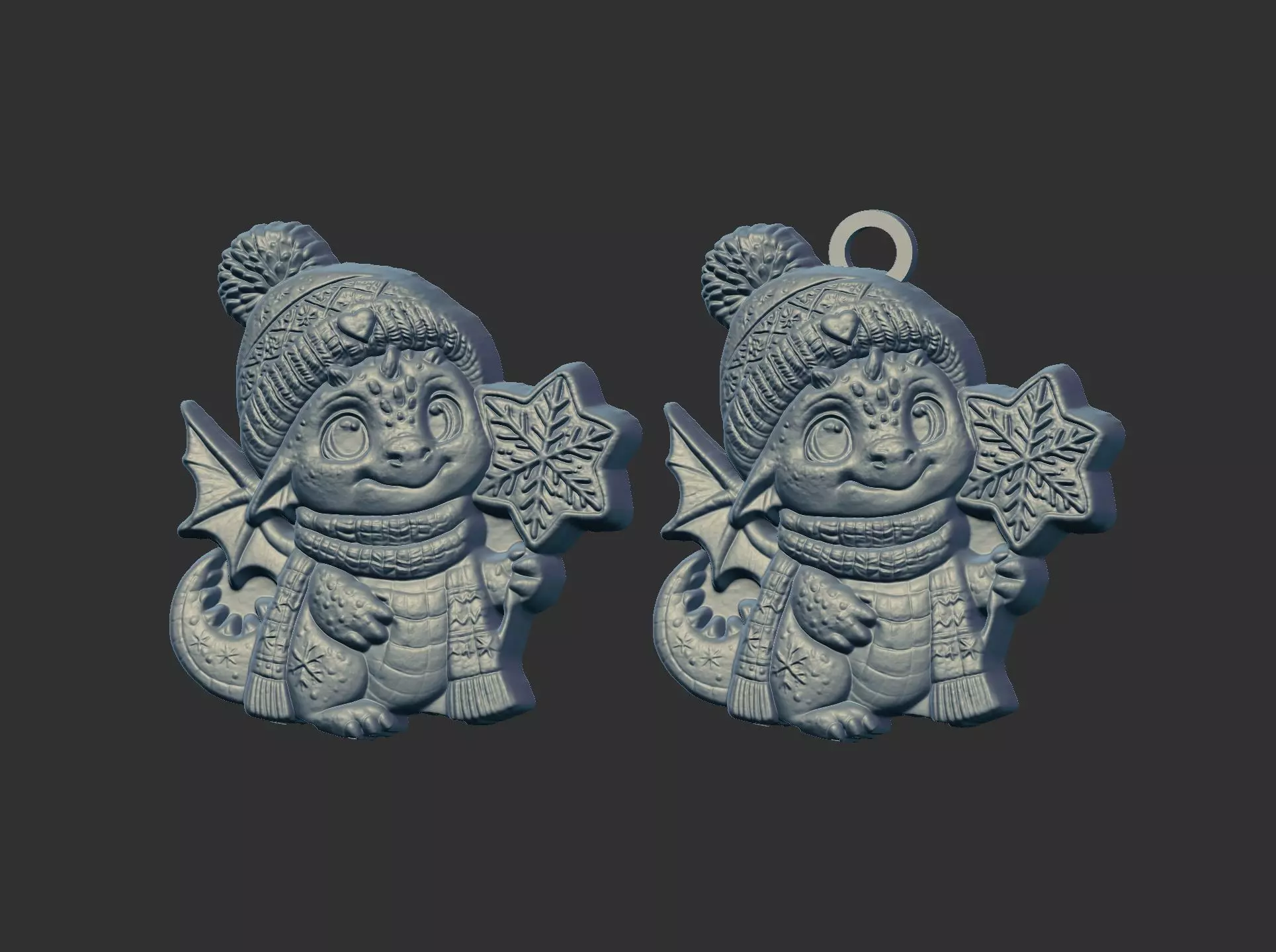 dragon christmas cookie decor  3D print model_17