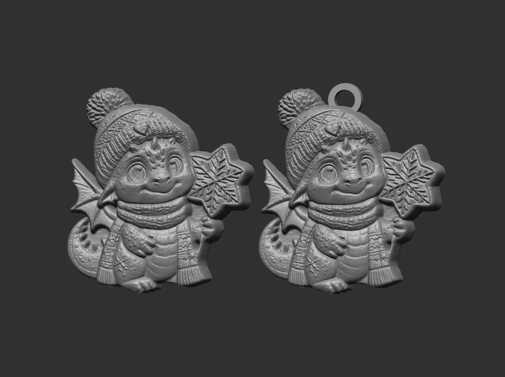dragon christmas cookie decor  3D print model_2