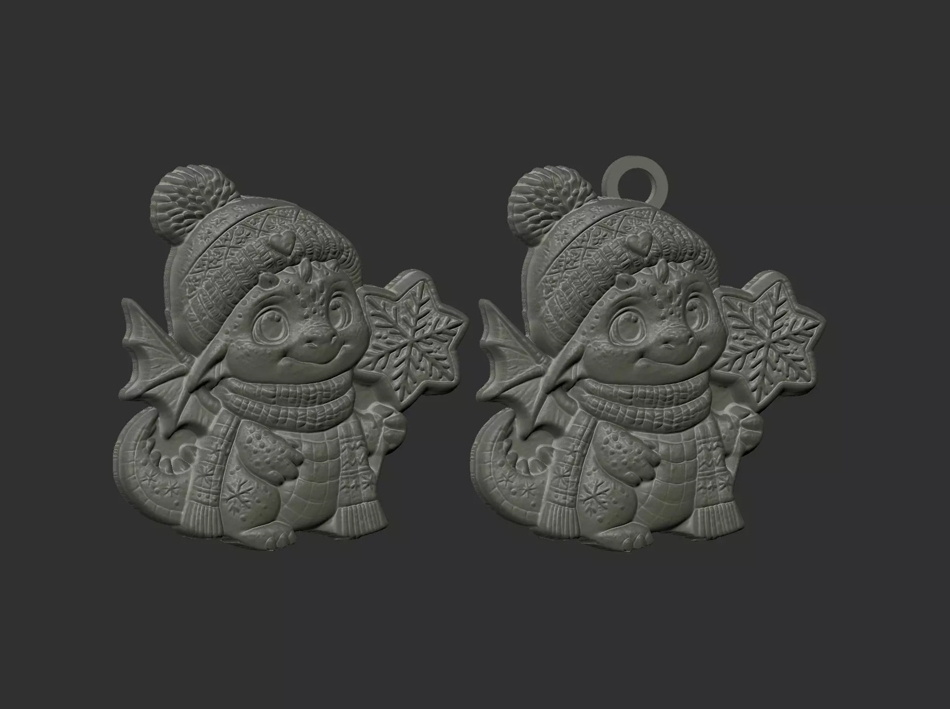 dragon christmas cookie decor  3D print model_11