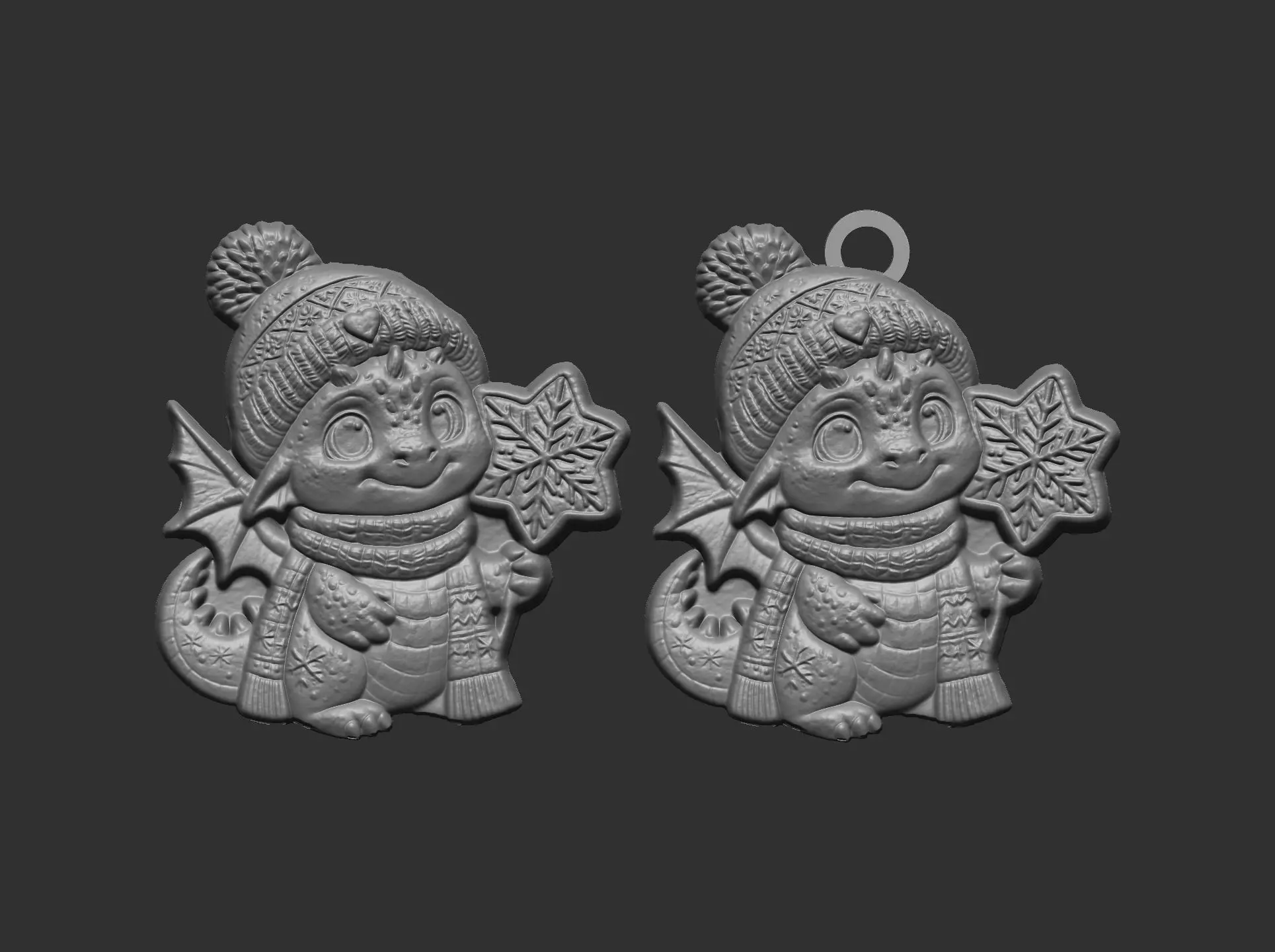 dragon christmas cookie decor  3D print model_7