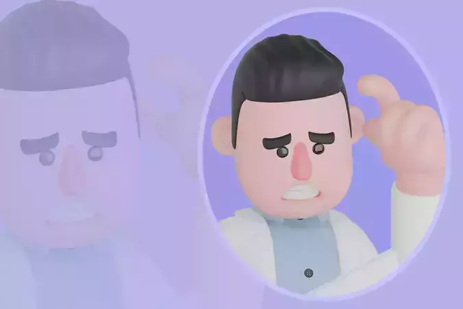 Stylized 3D Male Doctor Character - Serious Poses View