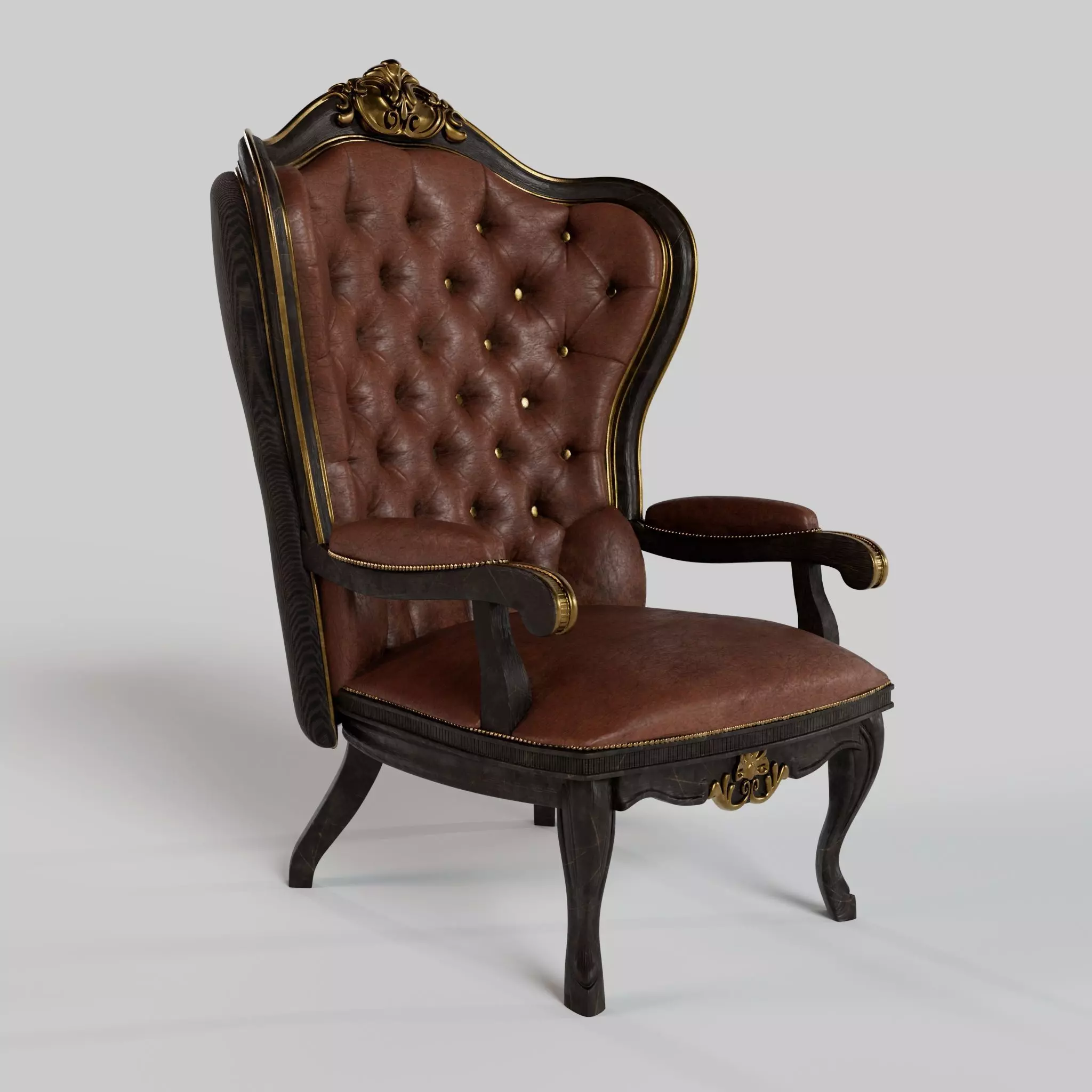 Vintage Leather Armchair 3D model_1