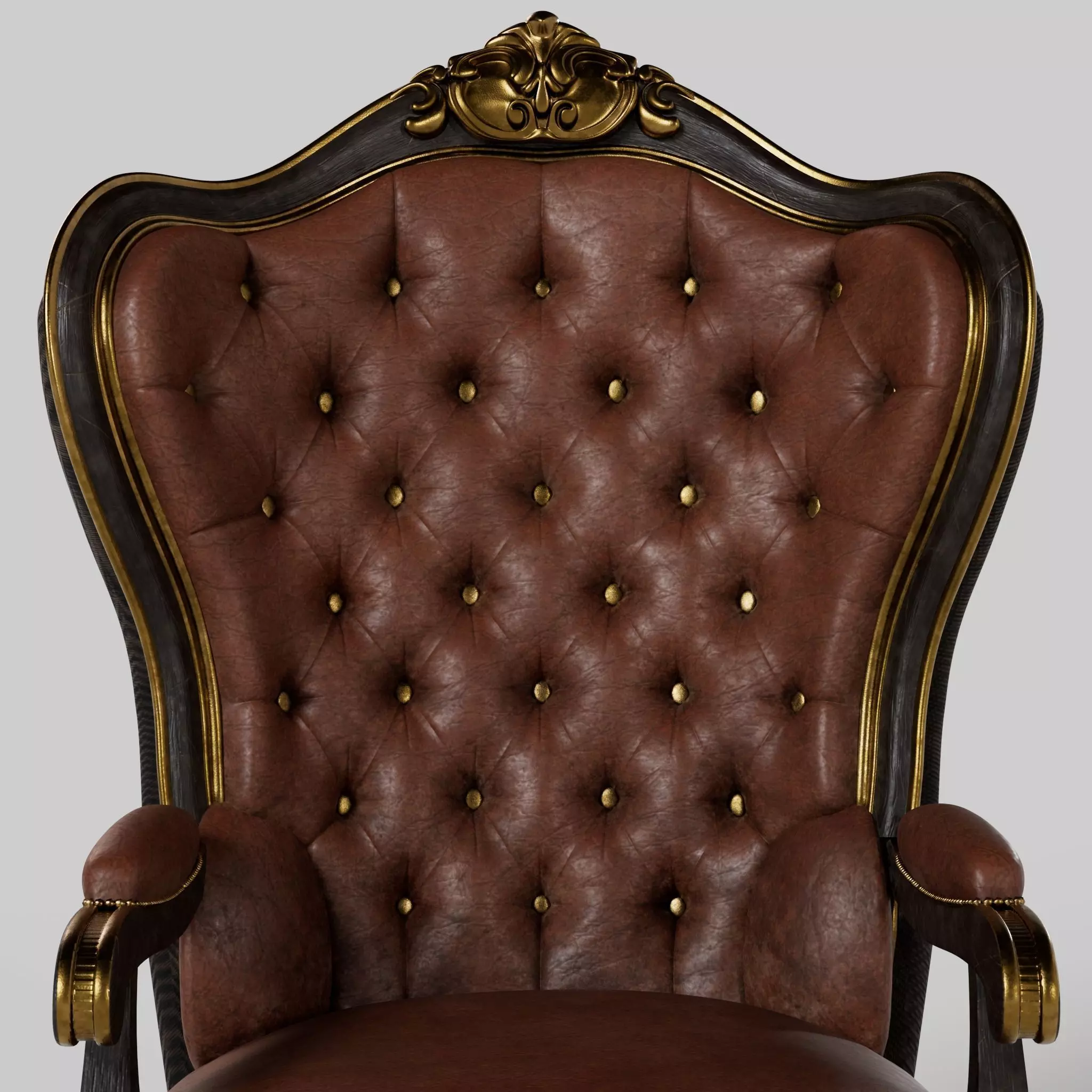 Vintage Leather Armchair 3D model_5
