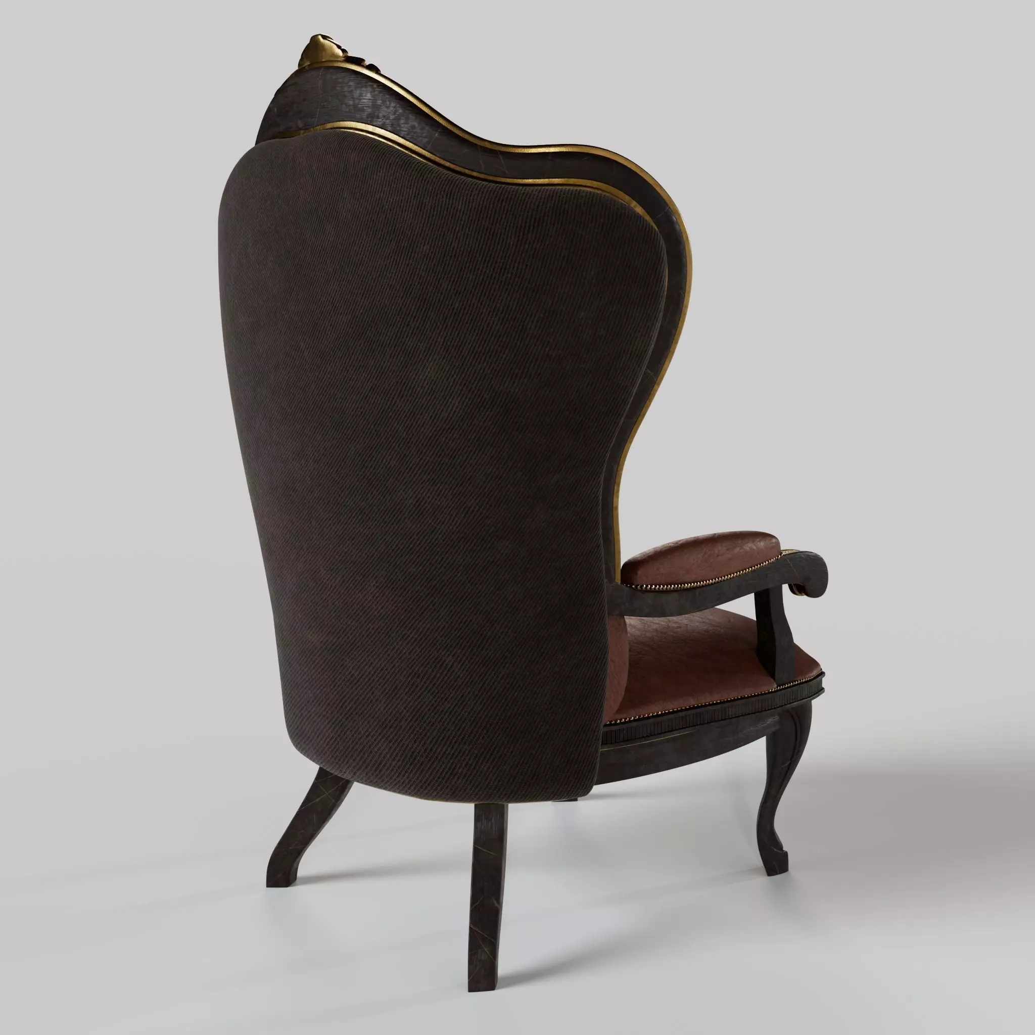 Vintage Leather Armchair 3D model_4