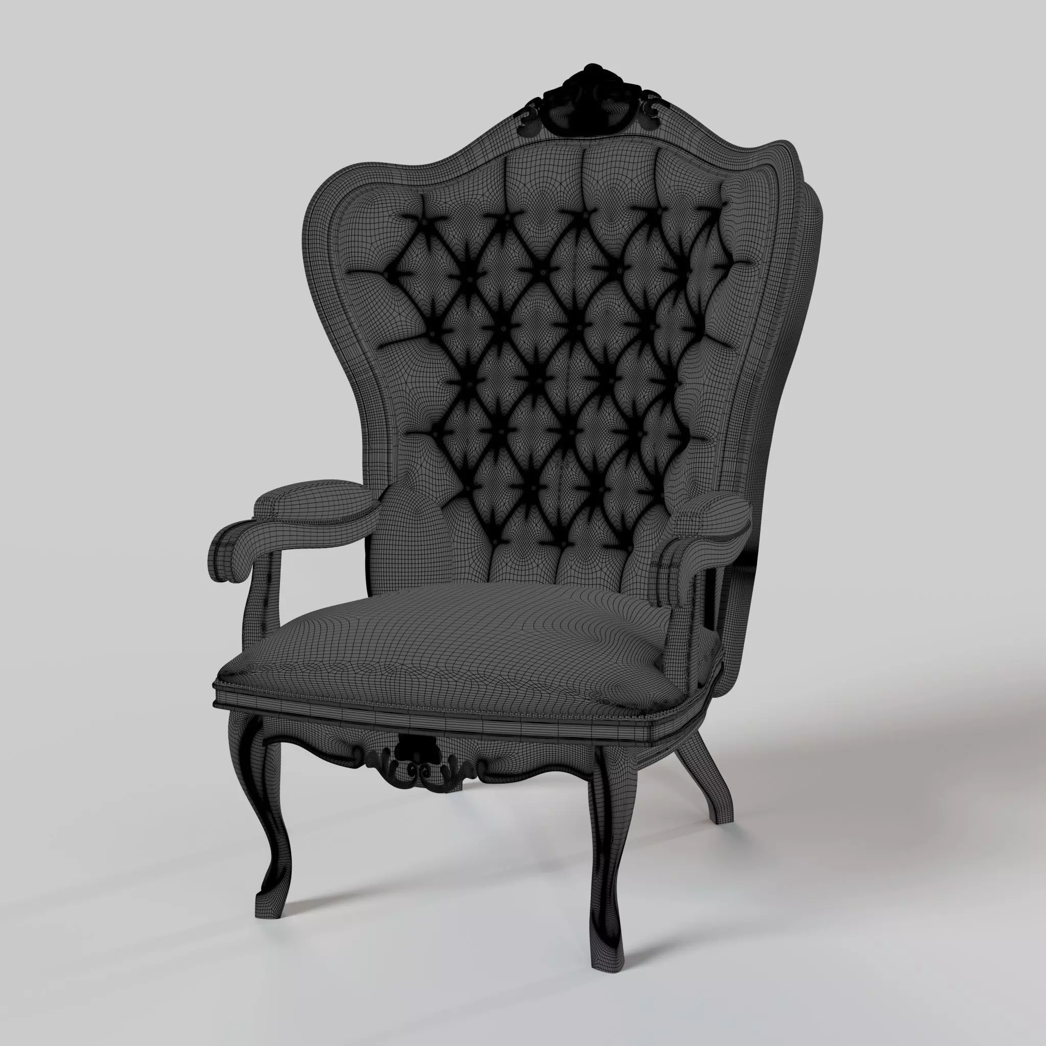 Vintage Leather Armchair 3D model_6