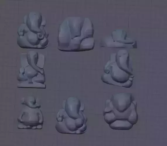 Ashtavinayak ganpati  STATUE 3D MODEL STL FILE ganesha 8 pcs