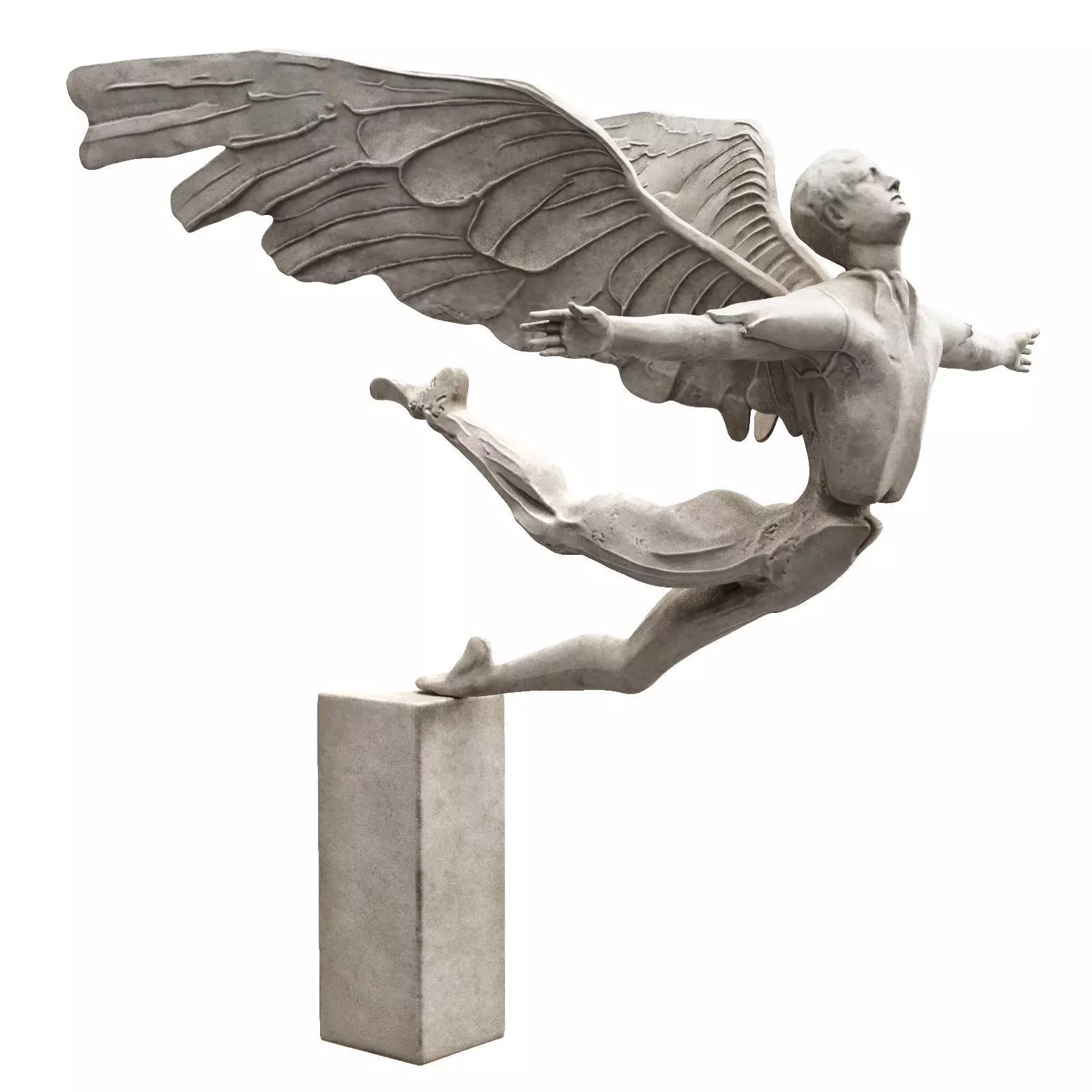 Falling angel sculpture Low-poly 3D model_4