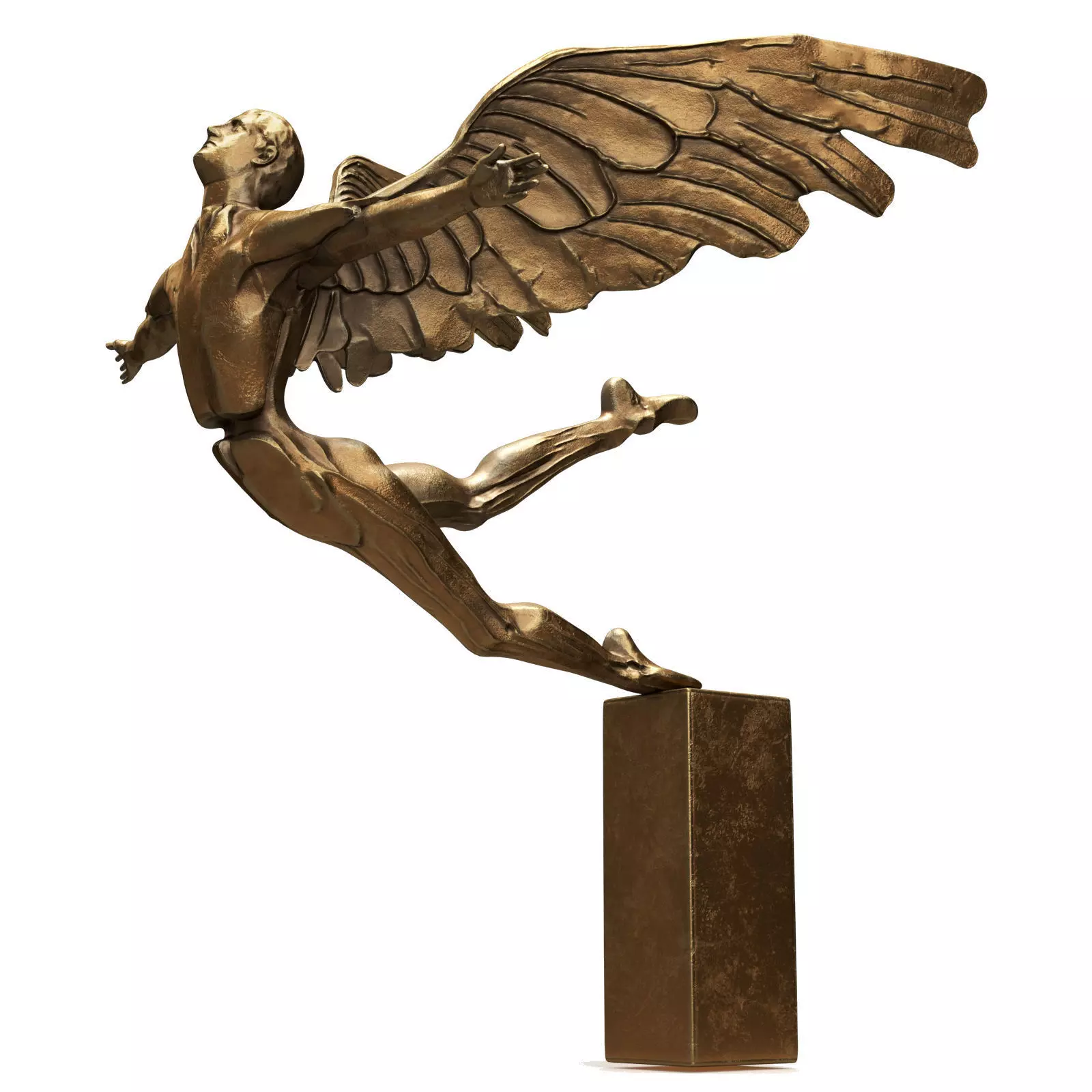 Falling angel sculpture Low-poly 3D model_6