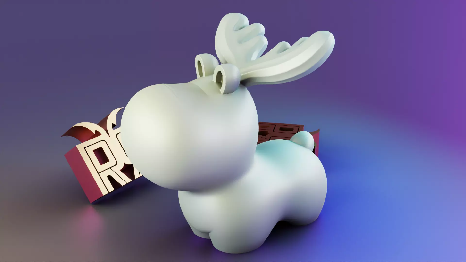 Lovely Cute Elk Decor 3D print model_1