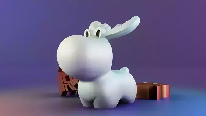 Lovely Cute Elk Decor 3D print model