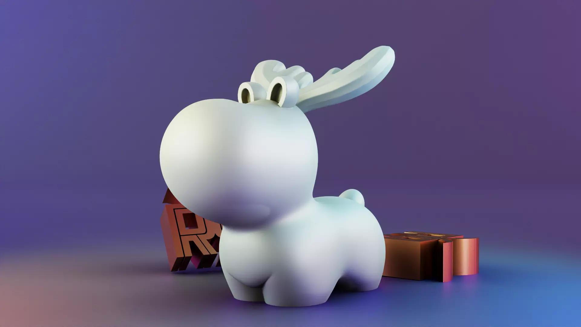 Lovely Cute Elk Decor 3D print model_0