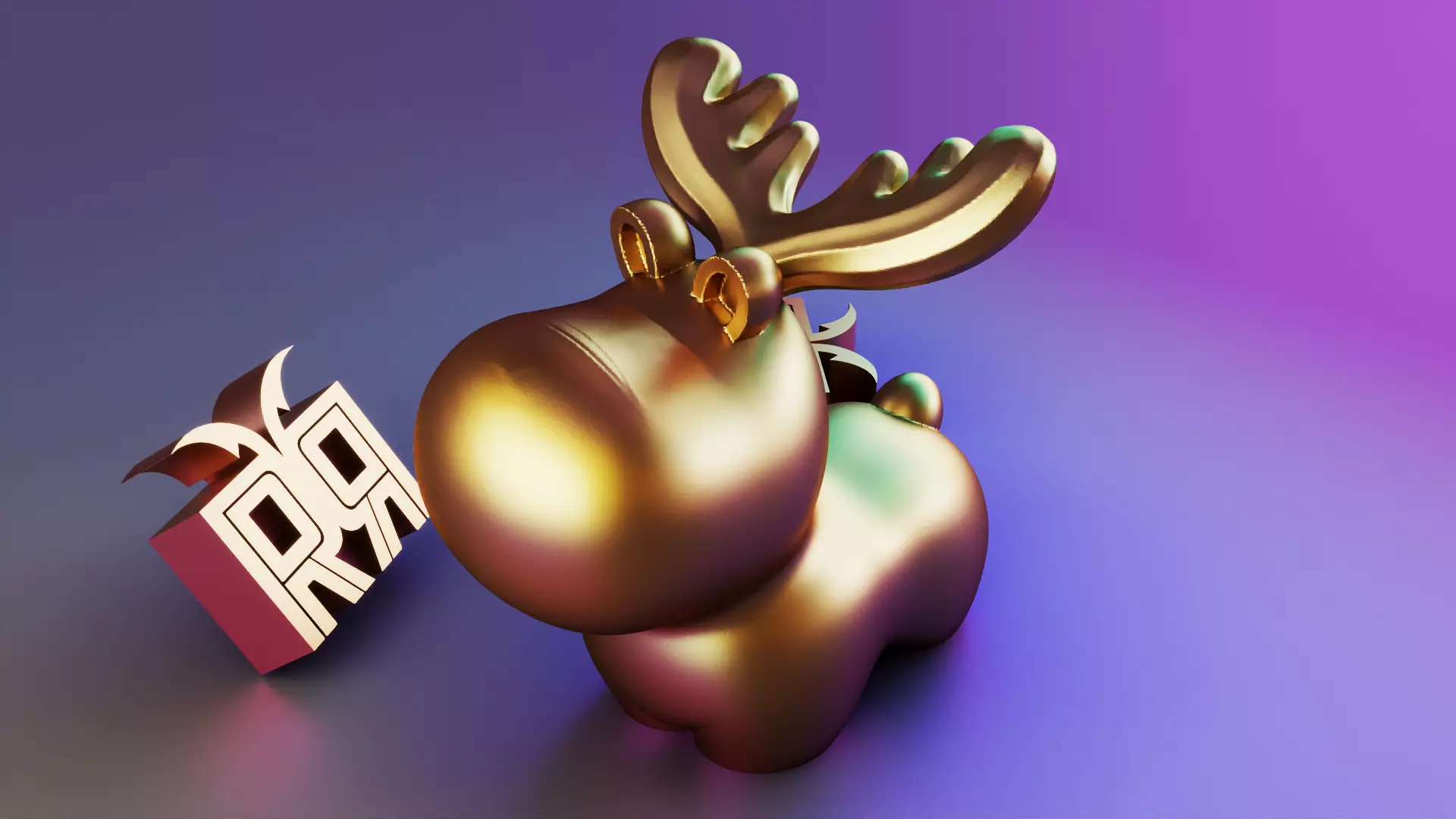 Lovely Cute Elk Decor 3D print model_7