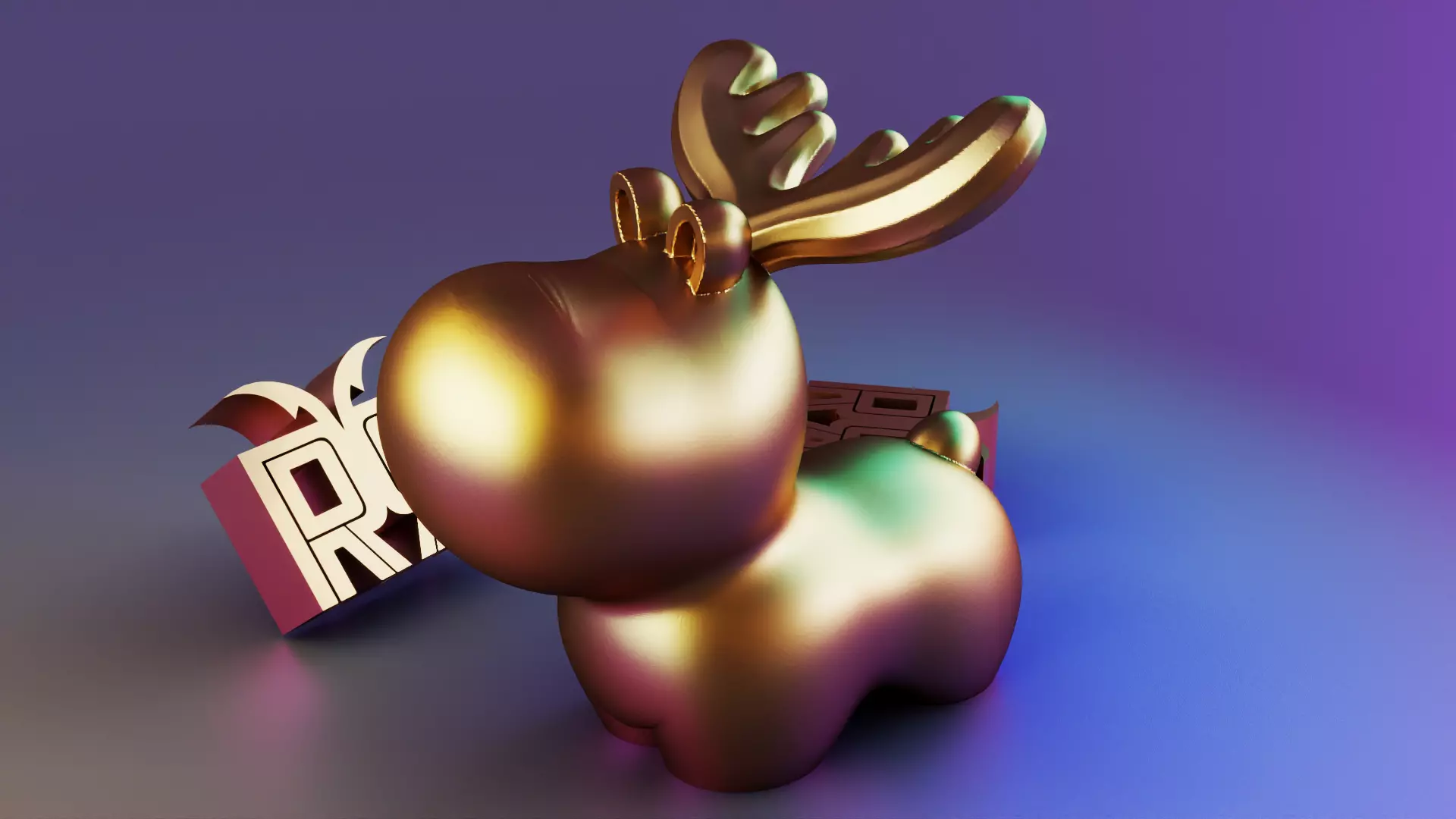 Lovely Cute Elk Decor 3D print model_8