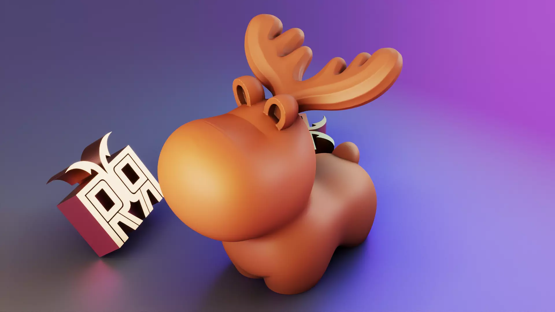 Lovely Cute Elk Decor 3D print model_5
