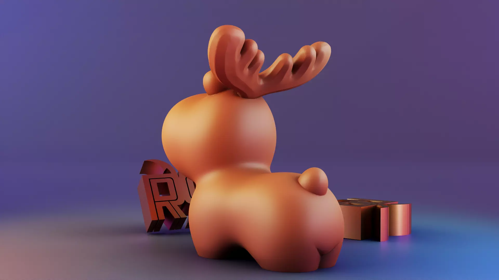 Lovely Cute Elk Decor 3D print model_2