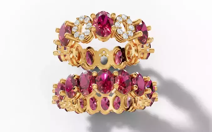 Couple Ring Set 3D Jewelry Model  STL  3DM